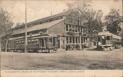 Sacramento Train at Northern Electric Depot Postcard