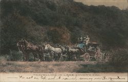 Stage Coach Travelling in Lake County, Cal. Postcard