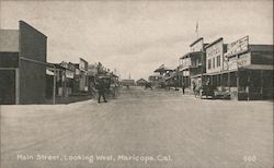 Main Street, Looking West Maricopa, CA Postcard Postcard Postcard