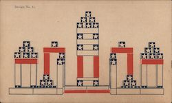 Design no. 13, James Rush Bronson's Patriotic puzzle and structural cubes Marysville, CA Postcard Postcard Postcard