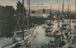 Yacht Scene on Napa River Postcard