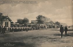 Indian School Girls in Parade Carnival Week Postcard