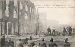 Tearing Down the Walls of the Burned Hotel Decatoru Ocean Park, CA Postcard Postcard Postcard