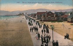 Broad Walk between Venice and Ocean Park California Postcard Postcard Postcard