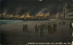 Burning of Ocean Park, Cal. on Sept. 3rd, 1912 Postcard