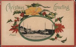 Christmas Greeting from West St., Cloverdale Cal. Postcard