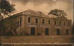 Concrete Champagne Cellars of the Italian-Swiss Colony Postcard