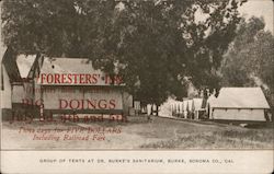 Group of Tents at Dr. Burke's Sanitarium California Postcard Postcard Postcard