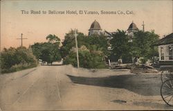 The Road to Bellevue Hotel - Sonoma Co Postcard