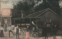 Off to Station-Oak Grove Resort Postcard