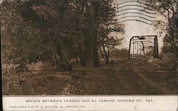 Bridge Between Verano and El Verano California Postcard Postcard Postcard