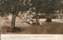 View of Grounds at Villa in Sonoma County El Verano, CA Postcard Postcard Postcard