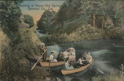 Boating at Boyes Hot Springs, Sonoma Co., Cal. California Postcard Postcard Postcard