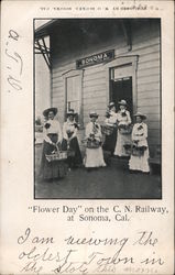 "Flower Day" on the C.N. Railway Sonoma, CA Postcard Postcard Postcard