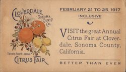 Coverdale Sonoma County Cal. Twenty-Fourth Annual Citrus Fair Cloverdale, CA Postcard Postcard Postcard