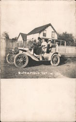 Plank Hotel Car, Oct 18, 1910 Lady with Crutch Bloomfield, CA Postcard Postcard Postcard