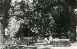 Giant Outdoor Fireplace, Mark West Resort Postcard