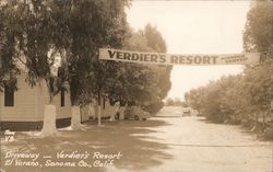 Driveway - Verdier's Resort Postcard