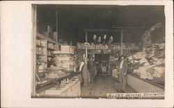 Rare: Mullen General Merchandise Interior Postcard