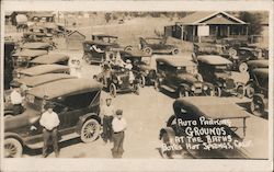 Auto Parking Grounds at the Baths Postcard