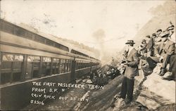 First Passenger Train from San Francisco at Cain Rock Postcard