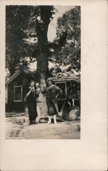 Two women posing by tree Calistoga, CA Postcard Postcard Postcard