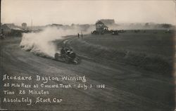 Stoddard Dayton Winning 25 Mile Race at Concord Track Postcard