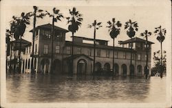 Flooding Around Hotel Maywood Postcard