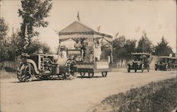 Farm Tractor pulling float Crows Landing, CA Postcard Postcard Postcard