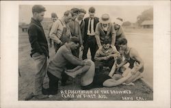 Resuscitation of the Drowned, Class in First Aid Davis, CA Postcard Postcard Postcard