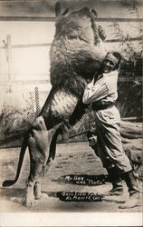 Mr. Gay and "Pluto" - Gay's Lion Farm El Monte, CA Postcard Postcard Postcard