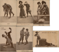 Set of 6: Baseball Terms, Couples Postcard