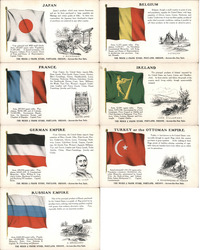 Lot of 7: International Flags, Countries Postcard