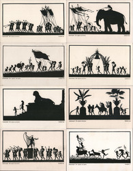 Set of 8: German Silhouettes Postcard