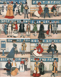 Set of 8: London Tube Stations England Postcard Postcard Postcard