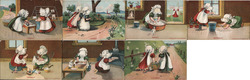 Complete Set of 7: Sunbonnet Babies Days of the Week Postcard Postcard Postcard