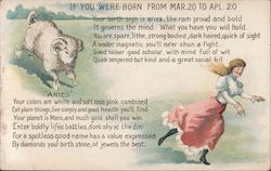 If you were born from Mar.20 to Apl.20, your birth sign is aries, the ram proud and bold. Astrology & Zodiac Postcard Postcard Postcard