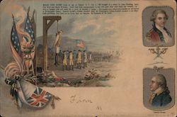 Major John Andre being hung as a spy. Death Postcard Postcard Postcard