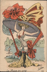 La Mode En 1909 Postcard