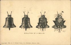 Evolution of a Bell(e) - 4 Bells - some more decorated than others Comic, Funny Postcard Postcard Postcard