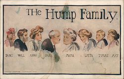 The Hump Family. Daisy, Will, Anna, Pap, Mam, Lotta, Tommy, May. The Whole Family Postcard Postcard Postcard