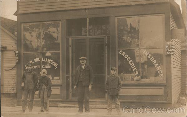 J. D. Williamson Optician, Insurance, Groceries store front ...