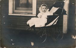 A Baby in a Carriage, stroller Postcard