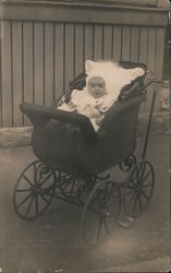 Baby in Pram, Stroller Postcard