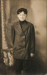 Studio Photo of young man in short pants Children Postcard Postcard Postcard