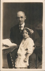 Man and Young Girl Postcard