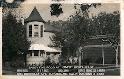 Enjoy Fine Food at "Kim's" Restaurant, Banquet Rooms Up to 75 Guests, Lunch & Dinner Burlingame, CA Postcard Postcard Postcard