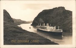 The Panama Canal - Cruise ship passing thru Postcard