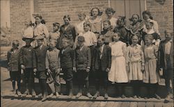 Class room group photo with barefoot boy Postcard