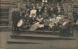 Group School photo. Some students have band instruments. School and Class Photos Postcard Postcard Postcard